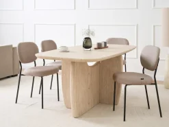 Tavolo da pranzo TRAVERS Effetto travertino 180 cm 90 cm