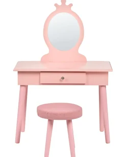 Tavolo da toilette per bambini con sgabello MARGIE Rosa