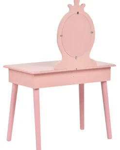Tavolo da toilette per bambini con sgabello MARGIE Rosa