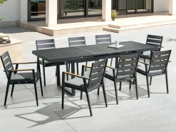 Tavolo da pranzo allungabile da giardino VALCANETTO 180/240 cm 90 cm Metallo Nero