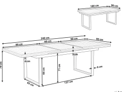 Tavolo da pranzo allungabile da giardino VALCANETTO 180/240 cm 90 cm Metallo Bianco