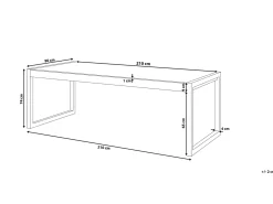 Tavolo da pranzo da giardino BACOLI 210 cm 90 cm Vetro Bianco sporco