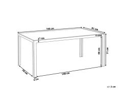 Tavolo da pranzo da giardino CATANIA 160 cm 91 cm Vetro Nero