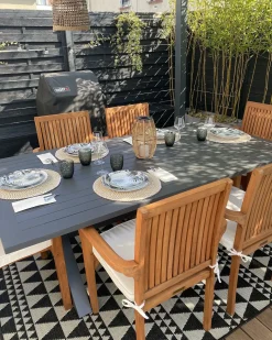 Tavolo da pranzo da giardino CASCAIS 200 cm 105 cm Metallo Grigio