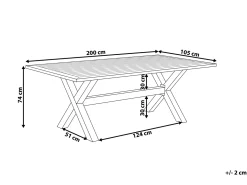 Tavolo da pranzo da giardino CASCAIS 200 cm 105 cm Metallo Tortora