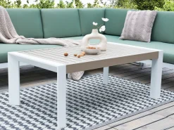 Tavolo da pranzo da giardino CASTELLA 120 cm 70 cm Metallo Tortora