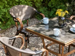 Tavolo da pranzo da giardino CASPRI II 80 cm 80 cm Vetro Grigio