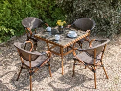 Tavolo da pranzo da giardino CASPRI II 80 cm 80 cm Vetro Grigio