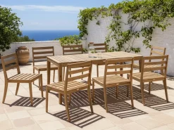 Tavolo da pranzo da giardino CHIOGGIA 90 cm 180 cm Legno di acacia certificato Marrone chiaro