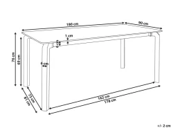 Tavolo da pranzo da giardino FELETTO 180 cm 90 cm Pietra Marmo Grigio