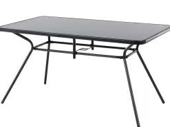 Tavolo da pranzo da giardino LIVO 140 cm 80 cm Vetro Nero