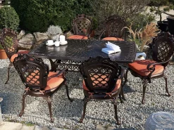 Tavolo da pranzo da giardino LIZZANO 165 cm 102 cm Metallo Marrone scuro