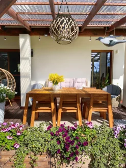 Tavolo da pranzo da giardino LIVORNO 210 cm 90 cm Legno d'acacia Marrone