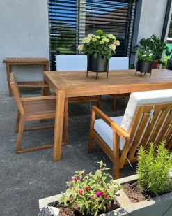 Tavolo da pranzo da giardino LIVORNO 210 cm 90 cm Legno d'acacia Marrone