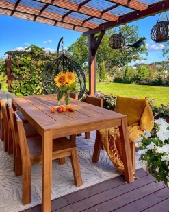 Tavolo da pranzo da giardino LIVORNO 210 cm 90 cm Legno d'acacia Marrone