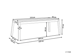 Tavolo da pranzo da giardino LIVORNO 210 cm 90 cm Legno d'acacia Marrone
