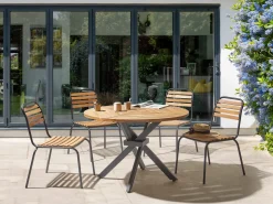 Tavolo da pranzo da giardino LISSONE 110 cm 110 cm Legno d'acacia Marrone