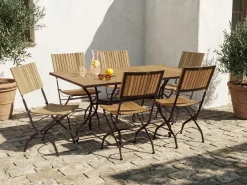 Tavolo da pranzo da giardino LASCARI 160 cm 90 cm Legno d'acacia Marrone chiaro