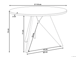 Tavolo da pranzo da giardino OLMETTO 83 cm 110 cm Vetro Nero