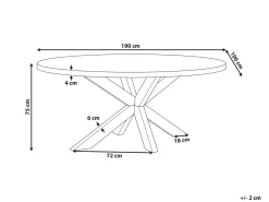 Tavolo da pranzo da giardino ORISTANO 190 cm 100 cm Cemento Grigio
