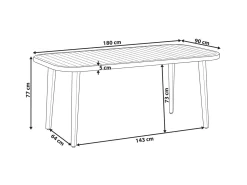 Tavolo da pranzo da giardino PARAGGI 180 cm 90 cm Legno di acacia certificato Marrone