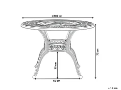 Tavolo da pranzo da giardino SALENTO 102 cm 102 cm Metallo Marrone scuro