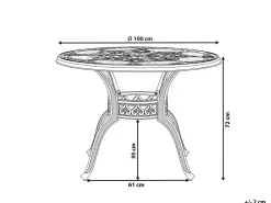 Tavolo da pranzo da giardino SAPRI 100 cm 100 cm Metallo Marrone scuro