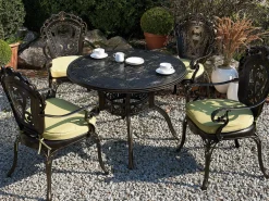 Tavolo da pranzo da giardino SAPRI 100 cm 100 cm Metallo Marrone scuro