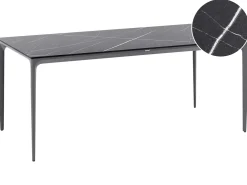 Tavolo da pranzo da giardino SOVARETO 180 cm 90 cm Effetto marmo Marmo nero