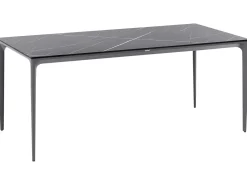 Tavolo da pranzo da giardino SOVARETO 180 cm 90 cm Effetto marmo Marmo nero