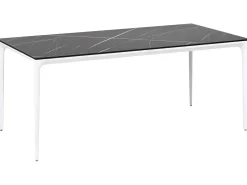 Tavolo da pranzo da giardino SOVARETO 180 cm 90 cm Effetto marmo Marmo nero