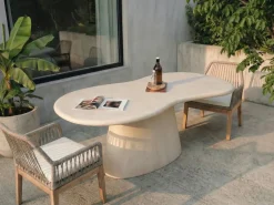 Tavolo da pranzo da giardino SPOLETO 200 cm 110 cm Beige