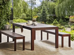Tavolo da pranzo da giardino TUSCANIA 180 cm 100 cm Legno d'eucalipto Marrone scuro
