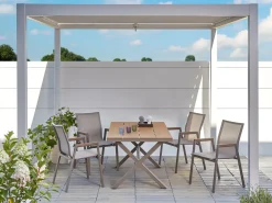 Tavolo da pranzo da giardino TIANO 160 cm 90 cm Metallo Tortora
