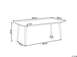 Tavolo da pranzo da giardino TOLENTINO 180 cm 90 cm Effetto marmo Marmo Grigio