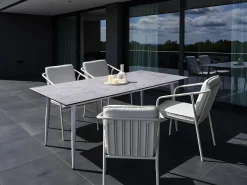 Tavolo da pranzo da giardino TOLENTINO 180 cm 90 cm Effetto pietra Grigio chiaro