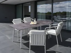 Tavolo da pranzo da giardino TOLENTINO 180 cm 90 cm Effetto pietra Grigio