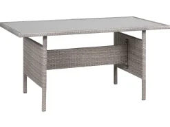 Tavolo da pranzo da giardino VITERBO 145 cm 80 cm Vetro Grigio chiaro