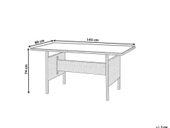 Tavolo da pranzo da giardino VITERBO 145 cm 80 cm Vetro Grigio chiaro