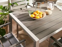 Tavolo da pranzo da giardino VERNIO 180 cm 90 cm Metallo Grigio