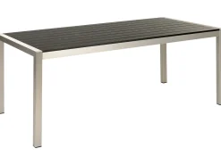 Tavolo da pranzo da giardino VERNIO 180 cm 90 cm Metallo Nero/Argento