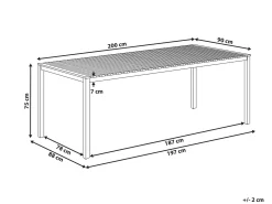 Tavolo da pranzo da giardino VIAREGGIO 200 cm 90 cm Legno di teak certificato Marrone