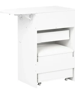 Toeletta con specchio e sgabello BELOEIL Bianco