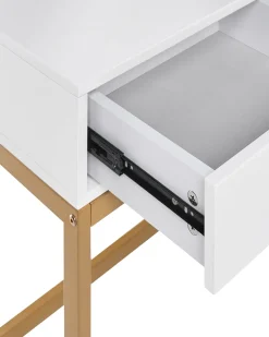 Toeletta con specchio e sgabello AUXON LED Bianco