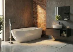 Vasca da bagno angolare PARNAIBA Lato Sinistro 170 x 80 cm Bianco