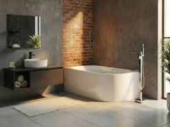 Vasca da bagno angolare PORTINHO Lato destro 170 x 80 cm Bianco
