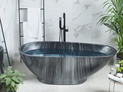 Vasca da bagno freestanding RIOJA 170 x 80 cm Marmo nero