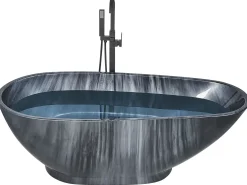 Vasca da bagno freestanding RIOJA 170 x 80 cm Marmo nero