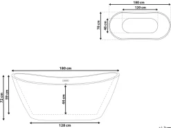Vasca da bagno freestanding ANTIGUA 180 x 78 cm Bianco