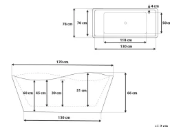 Vasca da bagno freestanding MARAVILLA 170 x 78 cm Bianco
